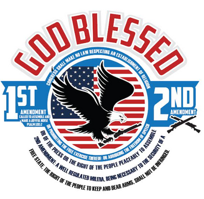 GOD BLESSED THE 1ST AND 2ND AMENDMENT CUSTOM APPAREL  50 Items at FULL Colors in Bulk at $49 each